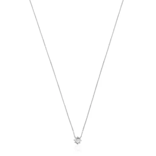 Online White gold Les Classiques Necklace with small Diamond rosette Gold Necklaces | Short Necklaces