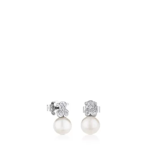 Fashion White Gold Puppies Earrings Kids Small Earrings | Pearl Earrings