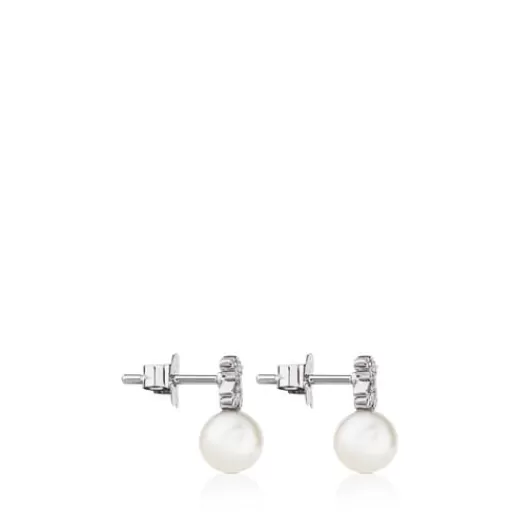 Fashion White Gold Puppies Earrings Kids Small Earrings | Pearl Earrings