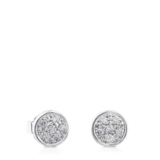 Cheap White Gold Super Micro Earrings with Diamonds Small Earrings