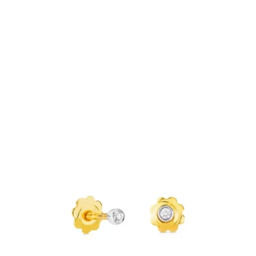 Clearance White Gold Diamonds Earrings. 0,02ct. Kids Gold Earrings | Small Earrings