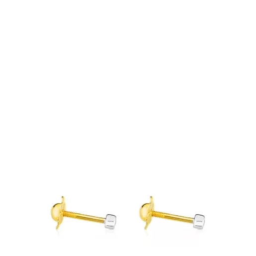 Clearance White Gold Diamonds Earrings. 0,02ct. Kids Gold Earrings | Small Earrings