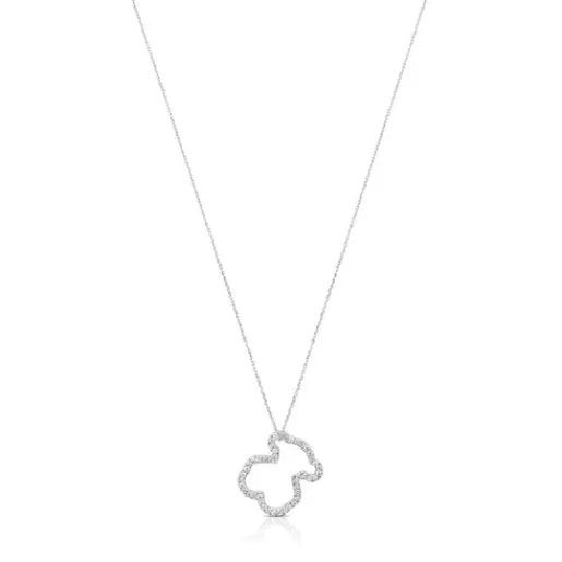 Best White Gold Icon Gems Necklace with Diamonds 1,6cm. Bear motif Gold Pendants | Gold Necklaces