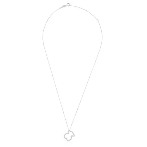 Best White Gold Icon Gems Necklace with Diamonds 1,6cm. Bear motif Gold Pendants | Gold Necklaces
