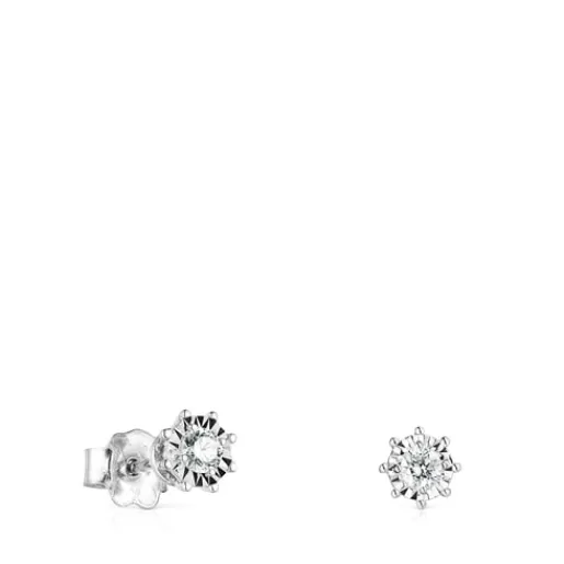 Fashion White Gold Les Classiques Earrings with Diamonds. 0,31ct. Small Earrings