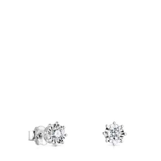 Fashion White Gold Les Classiques Earrings with Diamonds. 0,21ct. Small Earrings