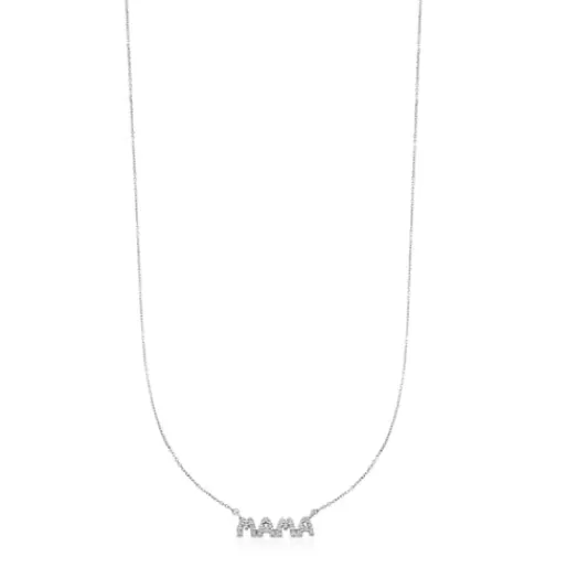 Cheap White Gold Mama Necklace with Diamond Gold Necklaces | Short Necklaces