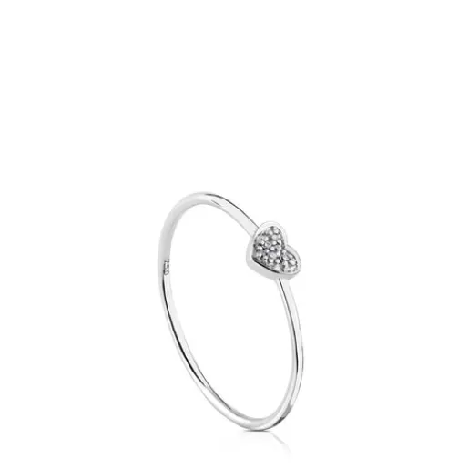 New White Gold Puppies Ring with Diamonds Heart motif Kids 分类为空 | Diamond Rings