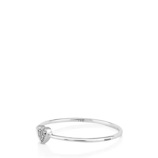 New White Gold Puppies Ring with Diamonds Heart motif Kids 分类为空 | Diamond Rings