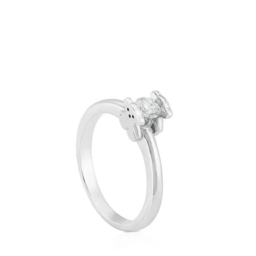 Hot White Gold Sweet Diamonds Ring with Diamond Bear motif 分类为空 | Diamond Rings