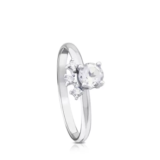 Cheap White Gold with Diamonds and Topaz Eklat Ring 分类为空 | Solitaire Rings