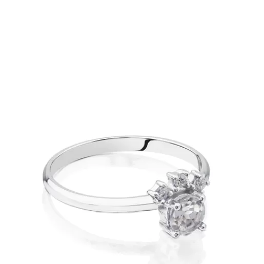 Cheap White Gold with Diamonds and Topaz Eklat Ring 分类为空 | Solitaire Rings