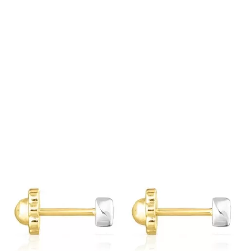 Flash Sale Yellow and White Gold Diamonds earrings Kids Small Earrings | Jewelry