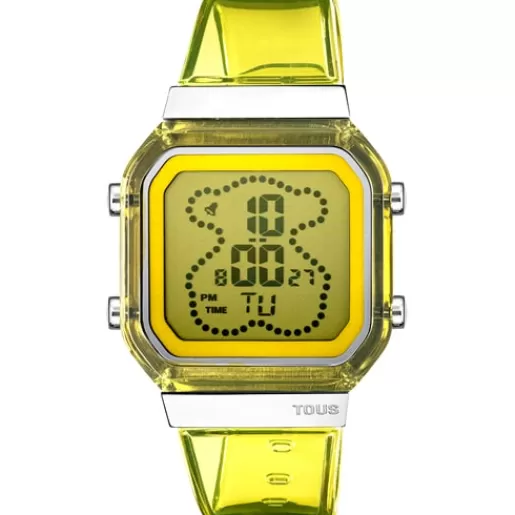 New Yellow polycarbonate and steel digital Watch D-BEAR Fresh For Her | For Man