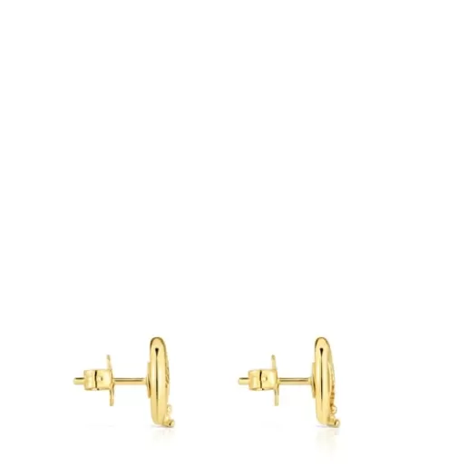 Flash Sale Yunque openwork earrings with 18 kt gold plating over silver and mother-of-pearl Silver Earrings | Small Earrings