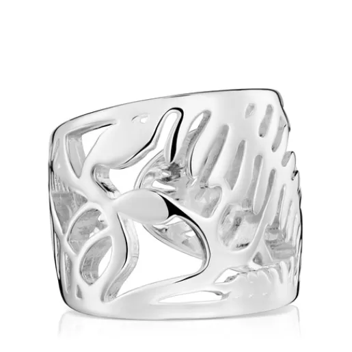 Flash Sale Yunque silver Openwork Open ring Silver Rings | Large Rings